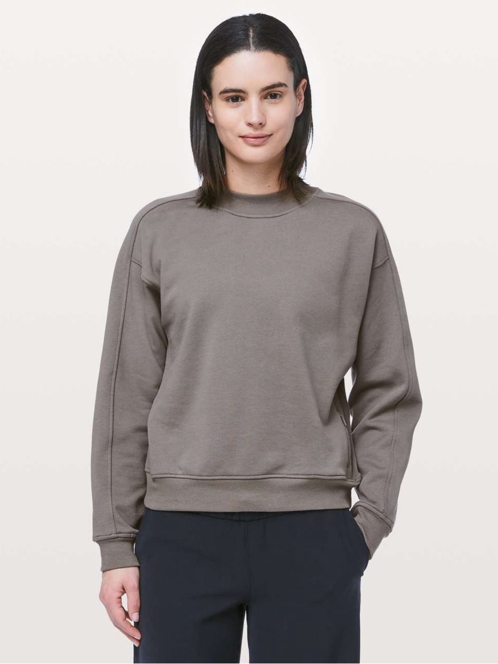 lululemon athletica Relaxed Crew Sweatshirt in Taupe